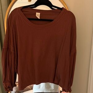 We The Free Rich Brown Long Sleeve Top